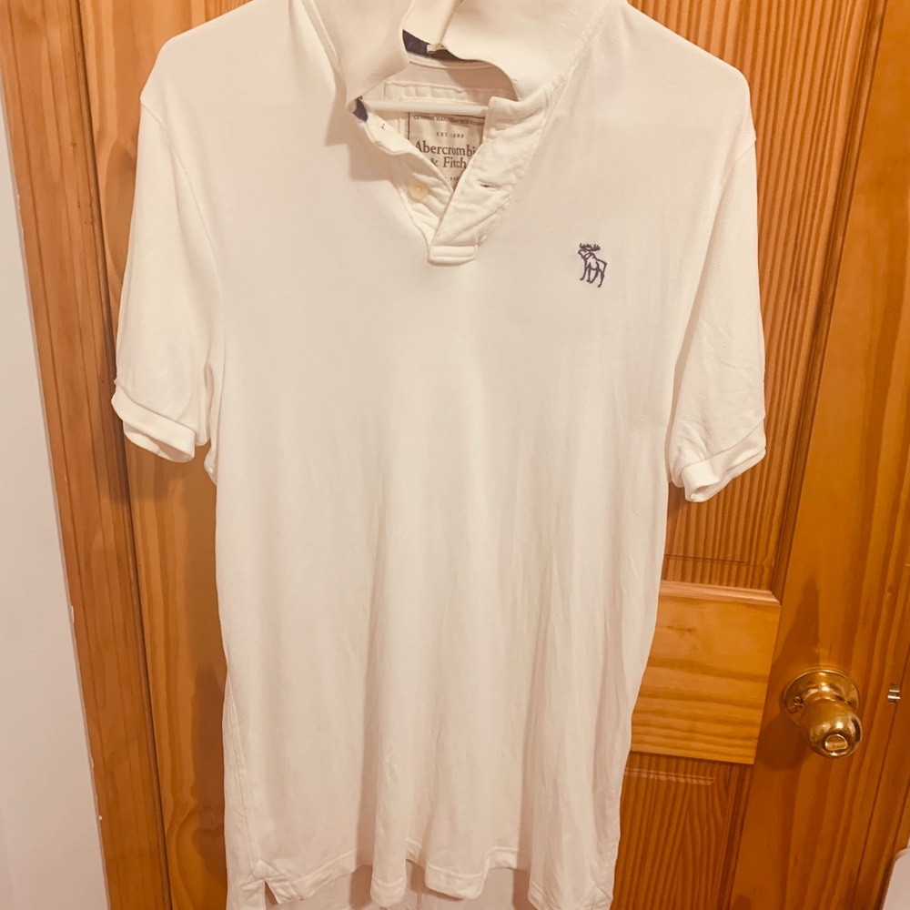 Abercrombie & Fitch Men's Cream Polo Shirt